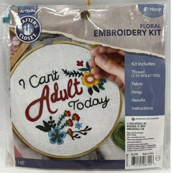 Floral Embroidery Cross Stitching Kit 6” Arts & Crafts Sewing Needlepoint - Picture 1 of 3